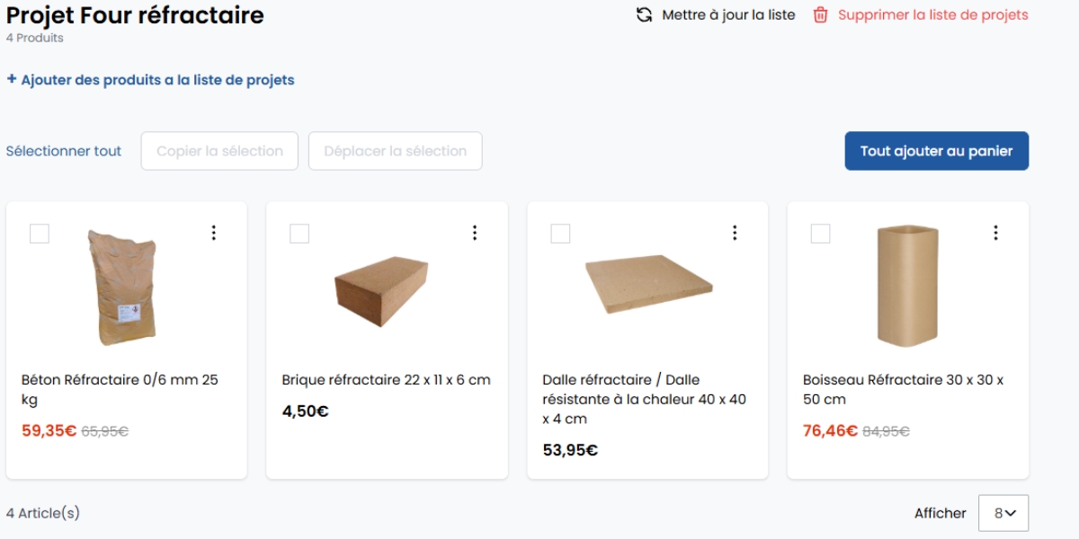 Listes de projets dans la boutique Bouwkampioen