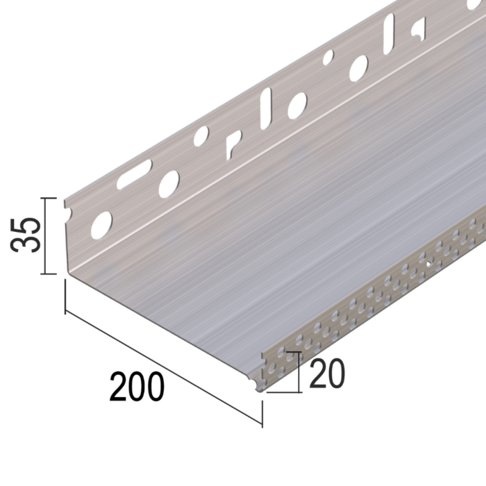 Aluminium Sokkelprofiel 20 cm / 0,8 mm - L2500 mm
