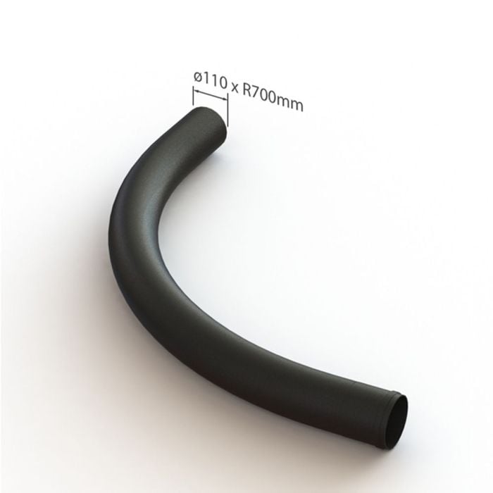 straalbocht 110mm zwart pvc pipda