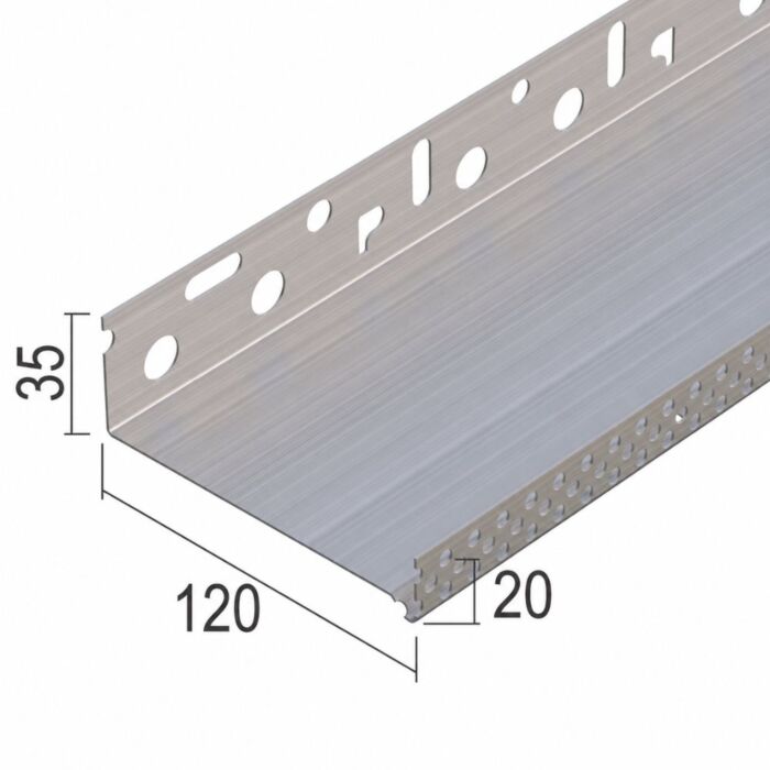 Aluminium Sokkelprofiel 12 cm / 0,8 mm - L2500 mm