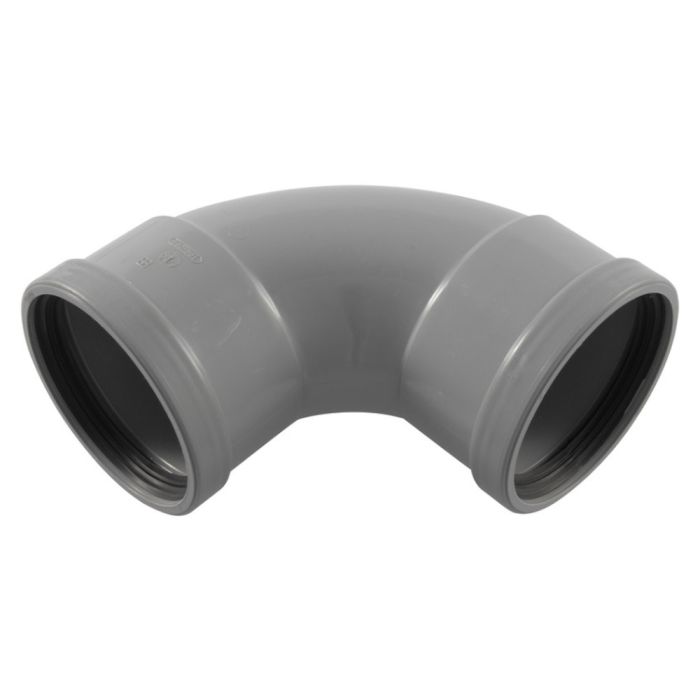 PVC bocht dia 110 90° met rubber [2 X MOF]