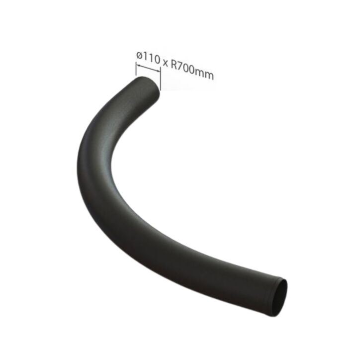 straalbocht 110mm zwart pvc pipda