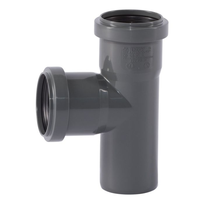 Sanitaire T-stuk 87° PP Ø40 Grijs