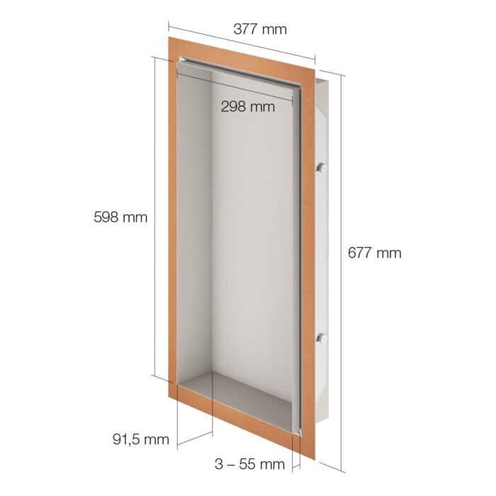 Schlüter DESIGN-NICHE DN2 Inbouwnis 598 x 298 x 91,5 mm