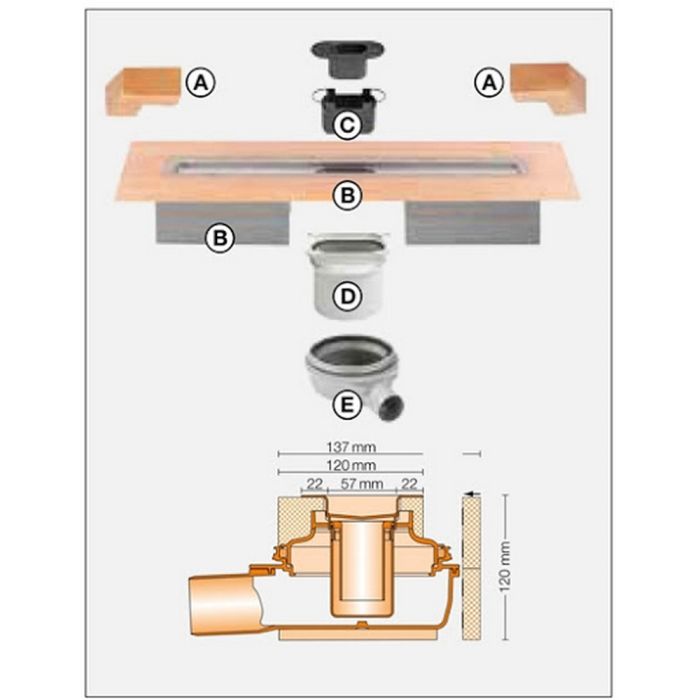 Schluter KERDI-LINE-H 50 G2 lijnafvoergoot