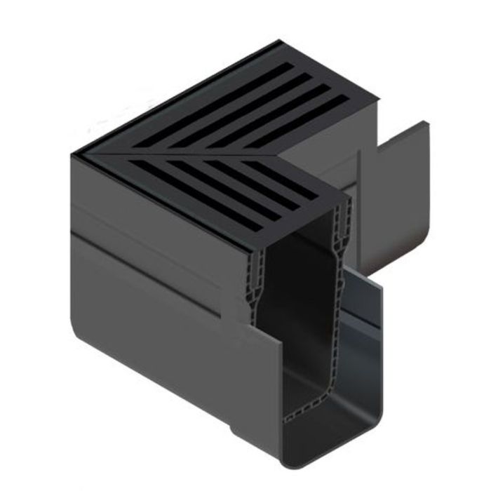 ACO slimline zwart aluminium hoekstuk