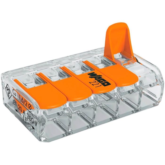 Wago Steekklem met hendels 5x 0.2 - 4mm