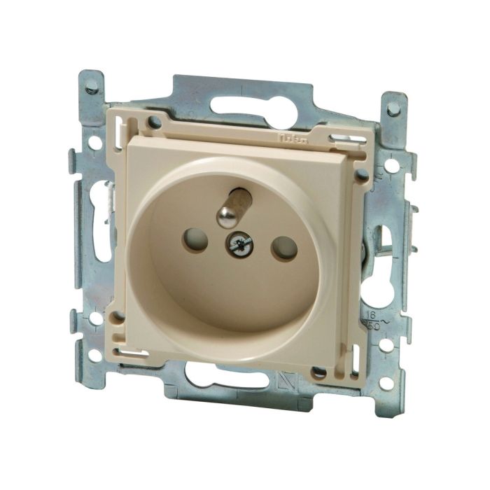 Stopcontact 21 mm met aarding Cream