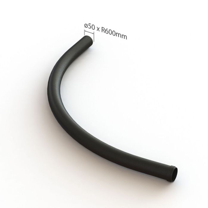 straalbocht 50mm zwart pvc