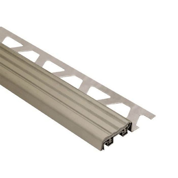 Schluter TREP-S-E trapprofiel inox met grijs (G) loopvlak H12,5mm / L1M