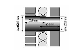 Tilmar Telescopische Muurdoorvoerbuis L250-450 / Ø200 mm