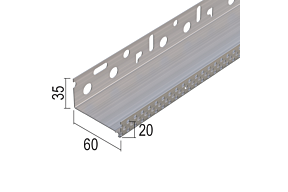 Aluminium Sokkelprofiel 6 cm / 0,6 mm - L2500 mm
