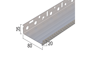 Aluminium Sokkelprofiel 8 cm / 0,6 mm - L2500 mm
