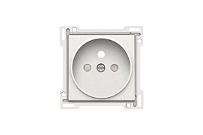 NIKO "Original White" Centraalplaat stopcontact + penaarde + kinderveiligheid 21 mm