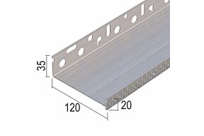 Aluminium Sokkelprofiel 12 cm / 0,8 mm - L2500 mm