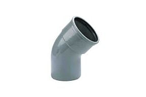 PVC bocht dia 250 45° met rubber [1X MOF]