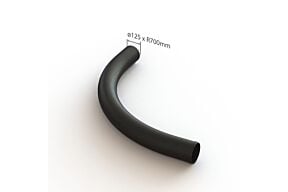 straalbocht PVC zwart DS plastics 125 mm