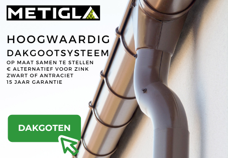 Metigla stalen dakgootsysteem zwart alternatief voor zink